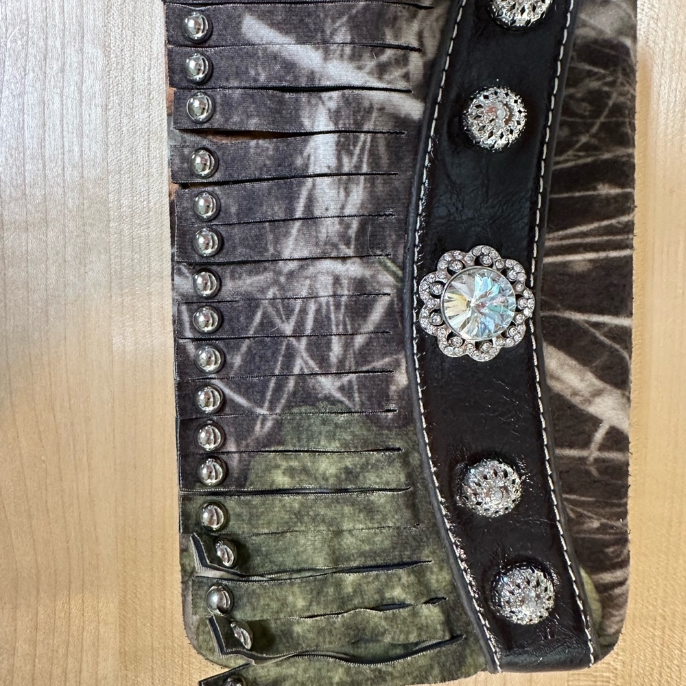 Source Unknown Fringed Clutch With Crystal Accent… - image 1